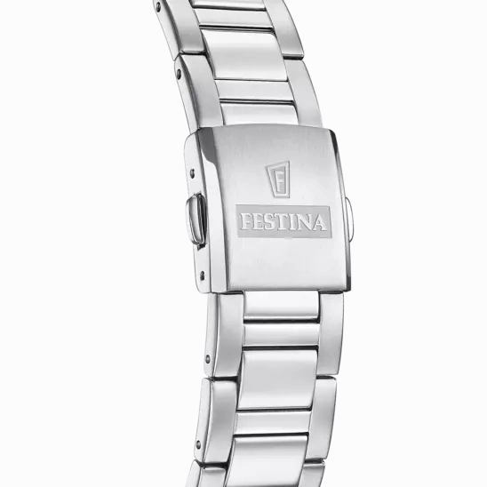 Elegant Festina Men's Watch with Silver Stainless Steel Strap and Black Dial F20656/4