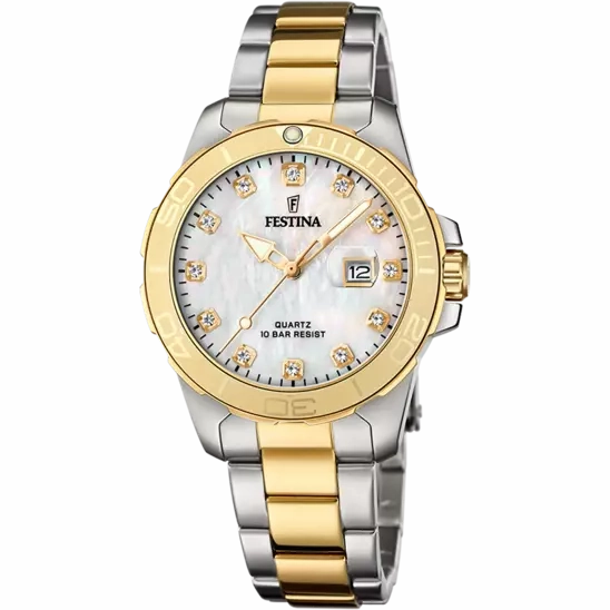 Elegant Festina Women's Timepiece - Stainless Steel Strap with Cream Dial Model F20504/2 