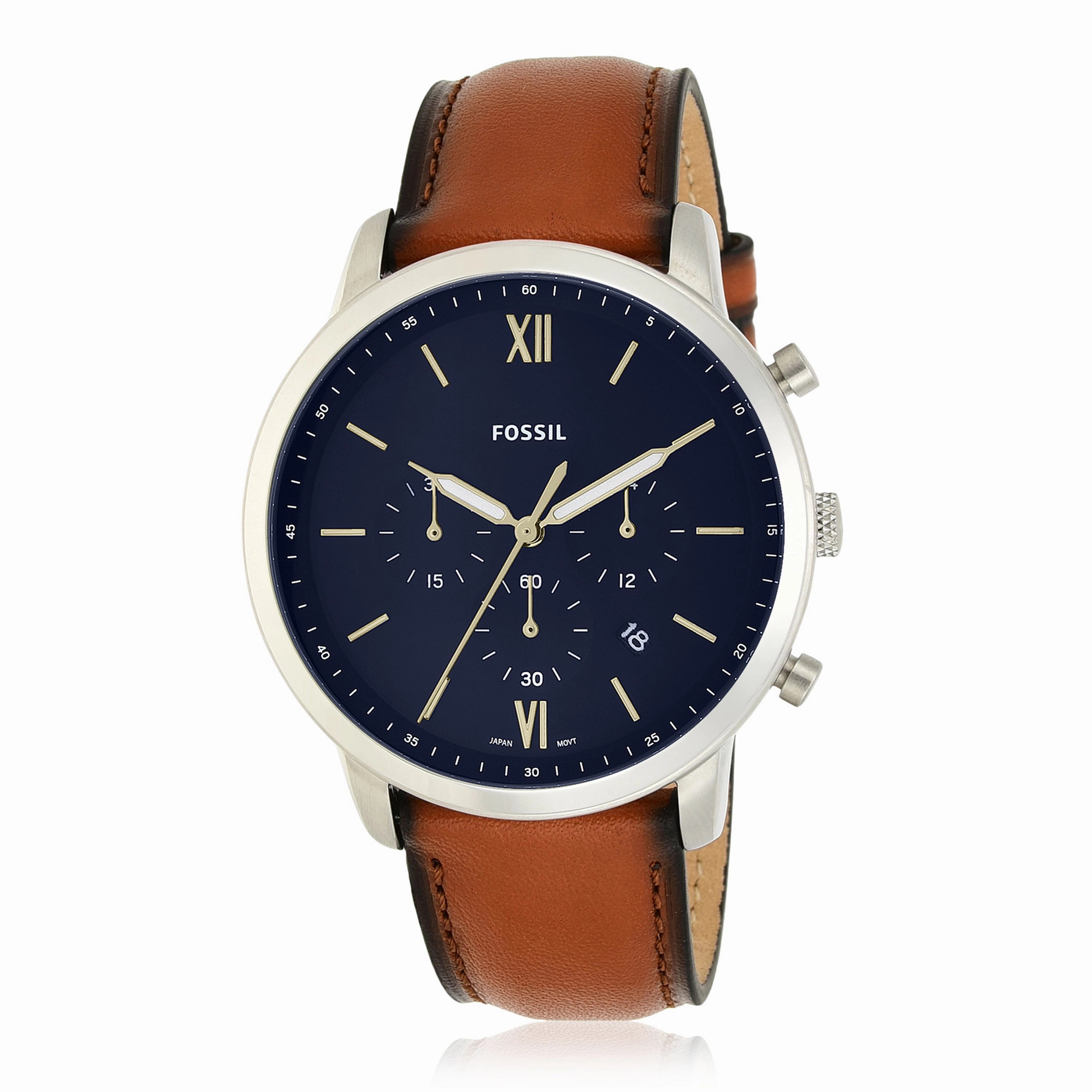 Elegant Fossil Neutra Brown Leather Chronograph Watch