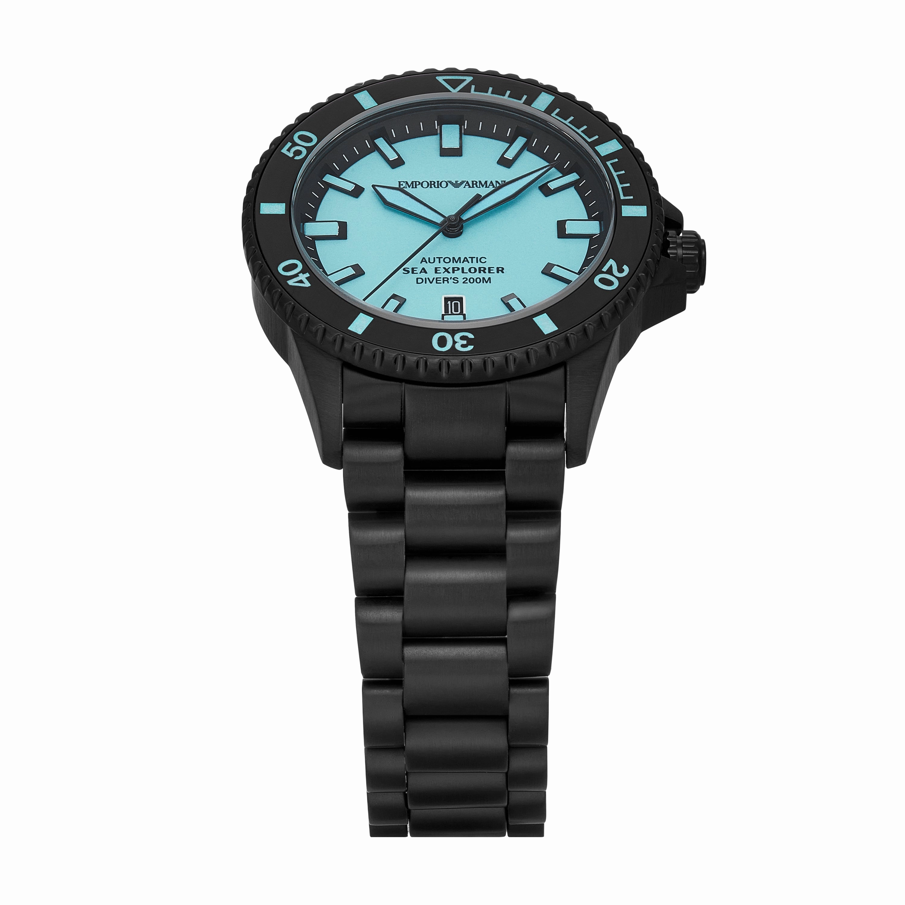 Emporio Armani Sea Explorer Automatic Black Stainless Steel Watch AR60084