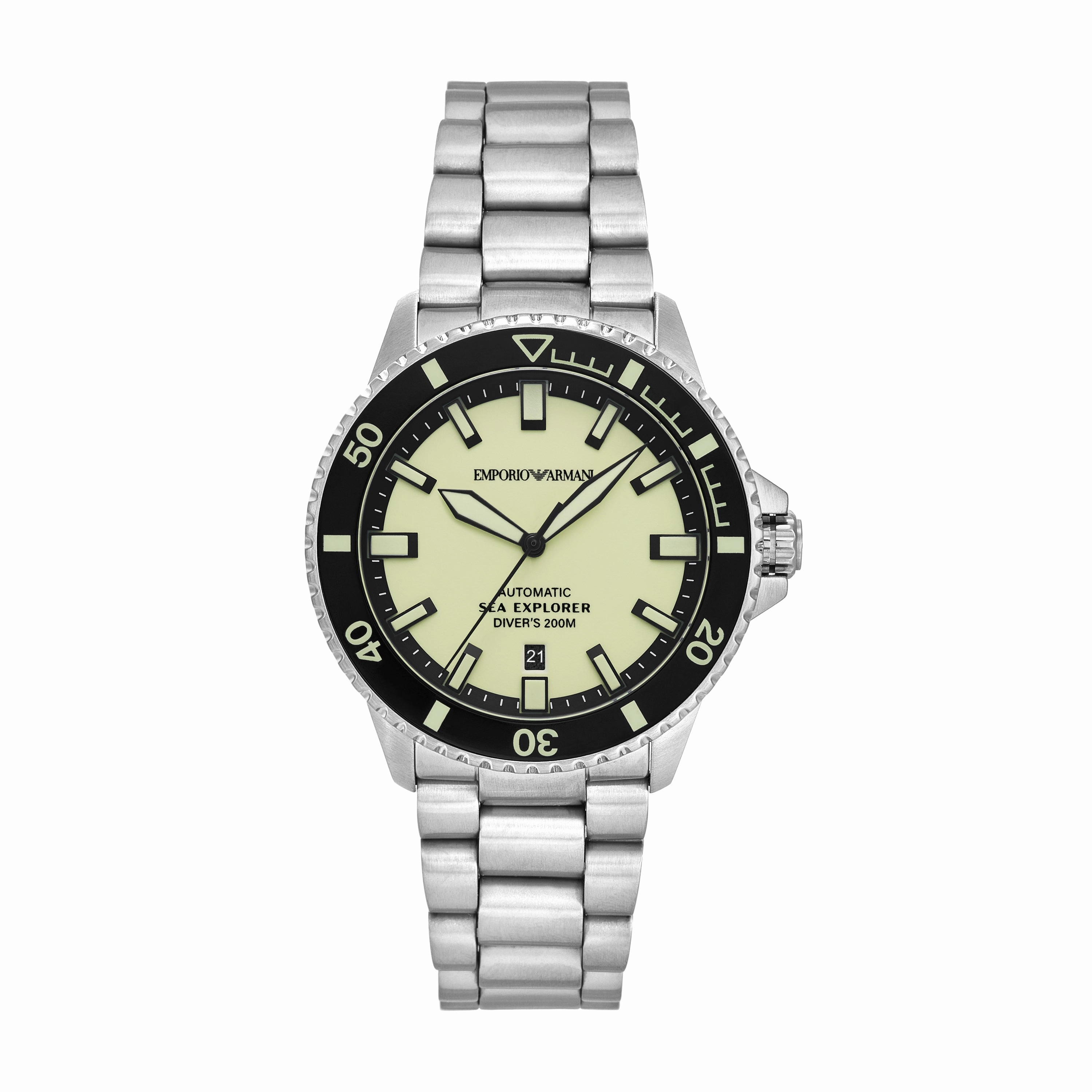 Emporio Armani Sea Explorer Automatic Silver Stainless Steel Watch AR60083 