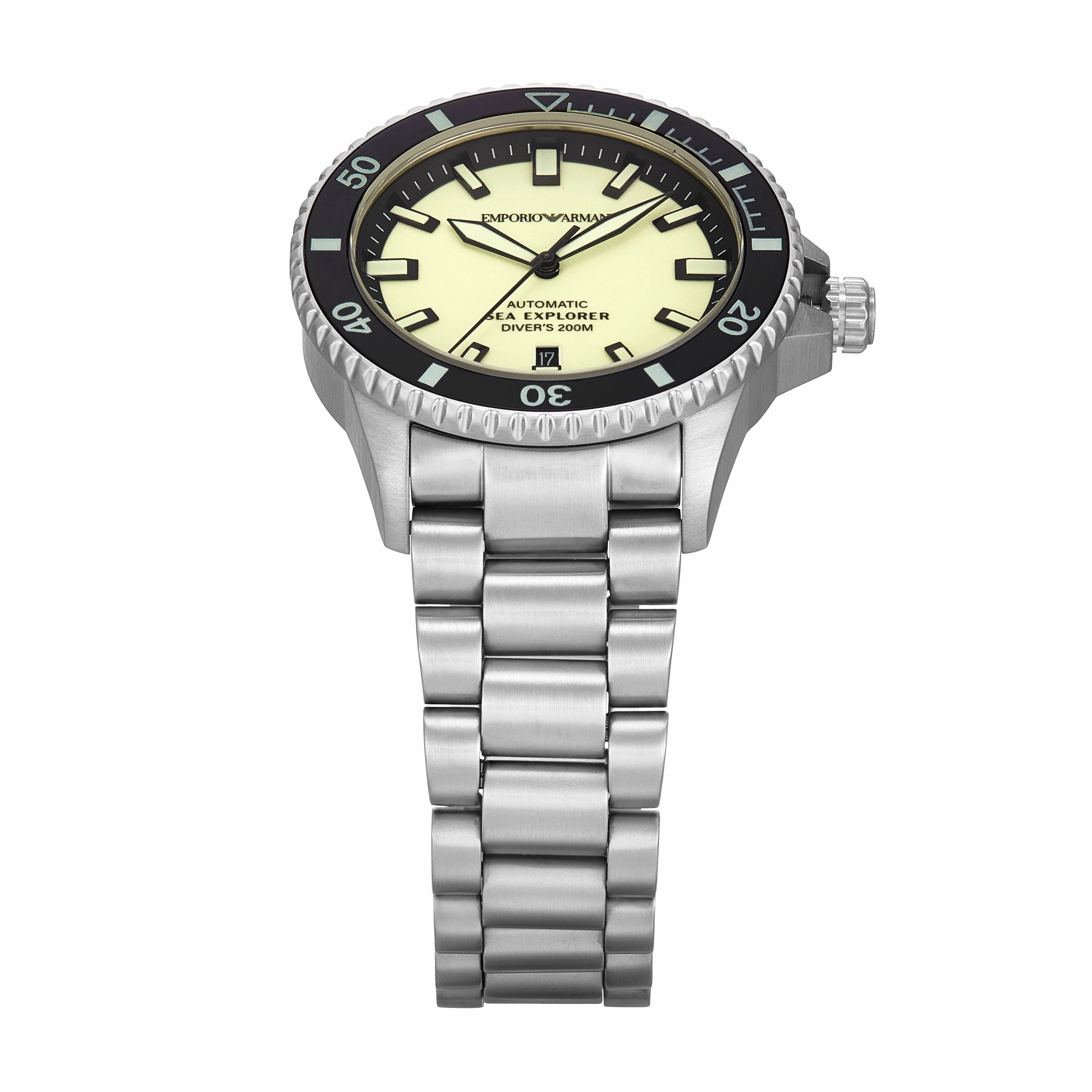 Emporio Armani Sea Explorer Automatic Silver Stainless Steel Watch AR60083