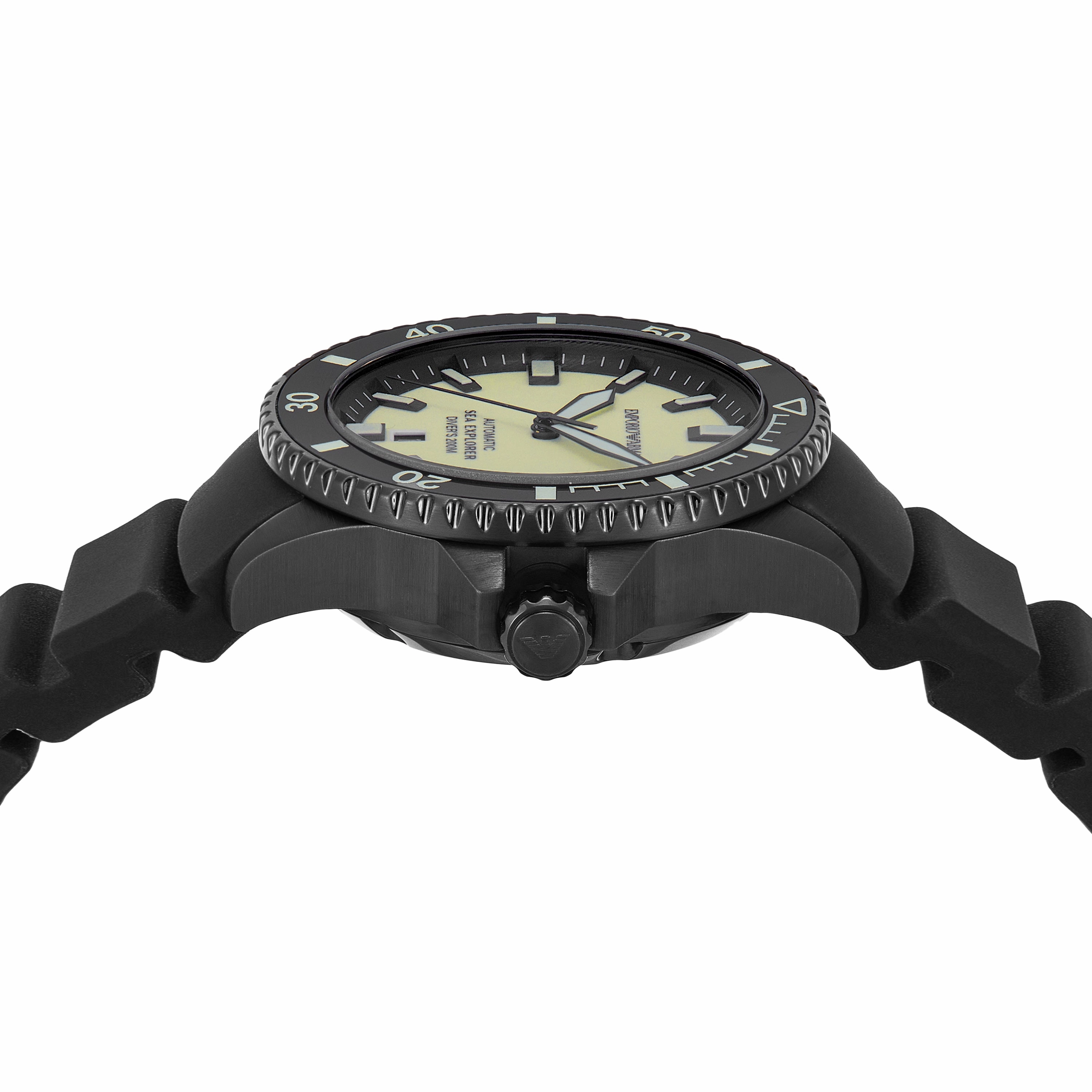 Emporio Armani Sea Explorer Black Silicone Strap Watch AR60085