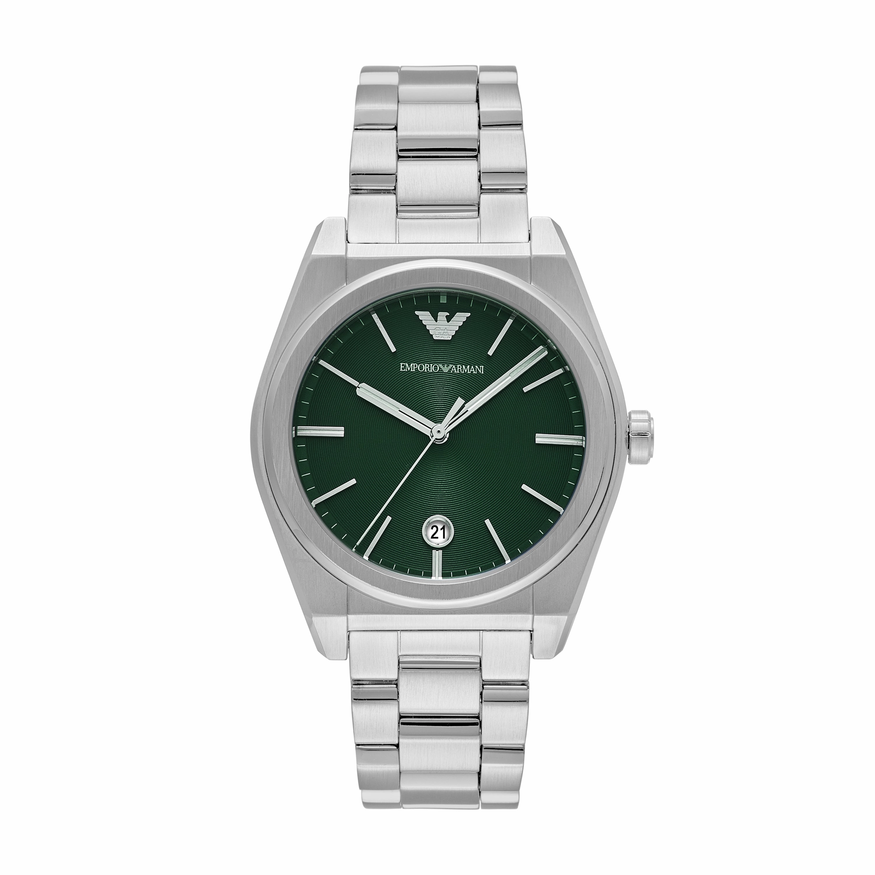 Emporio Armani Three-Hand Date Green Dial Stainless Steel Watch AR11621 