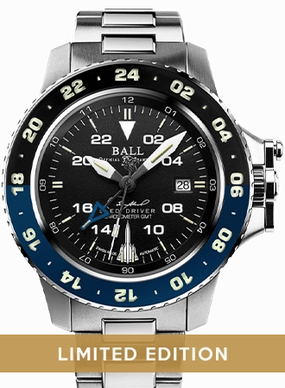 Engineer Hydrocarbon AeroGMT Sled Driver - Bracelet - Ltd Ed 1990pcs Ref. DG2018C-S17C-BK,automatic watch,automatic watches for men,automatic watches for women,luxury automatic watch,minimalist automatic watch,dress automatic watch,vintage automatic watch,