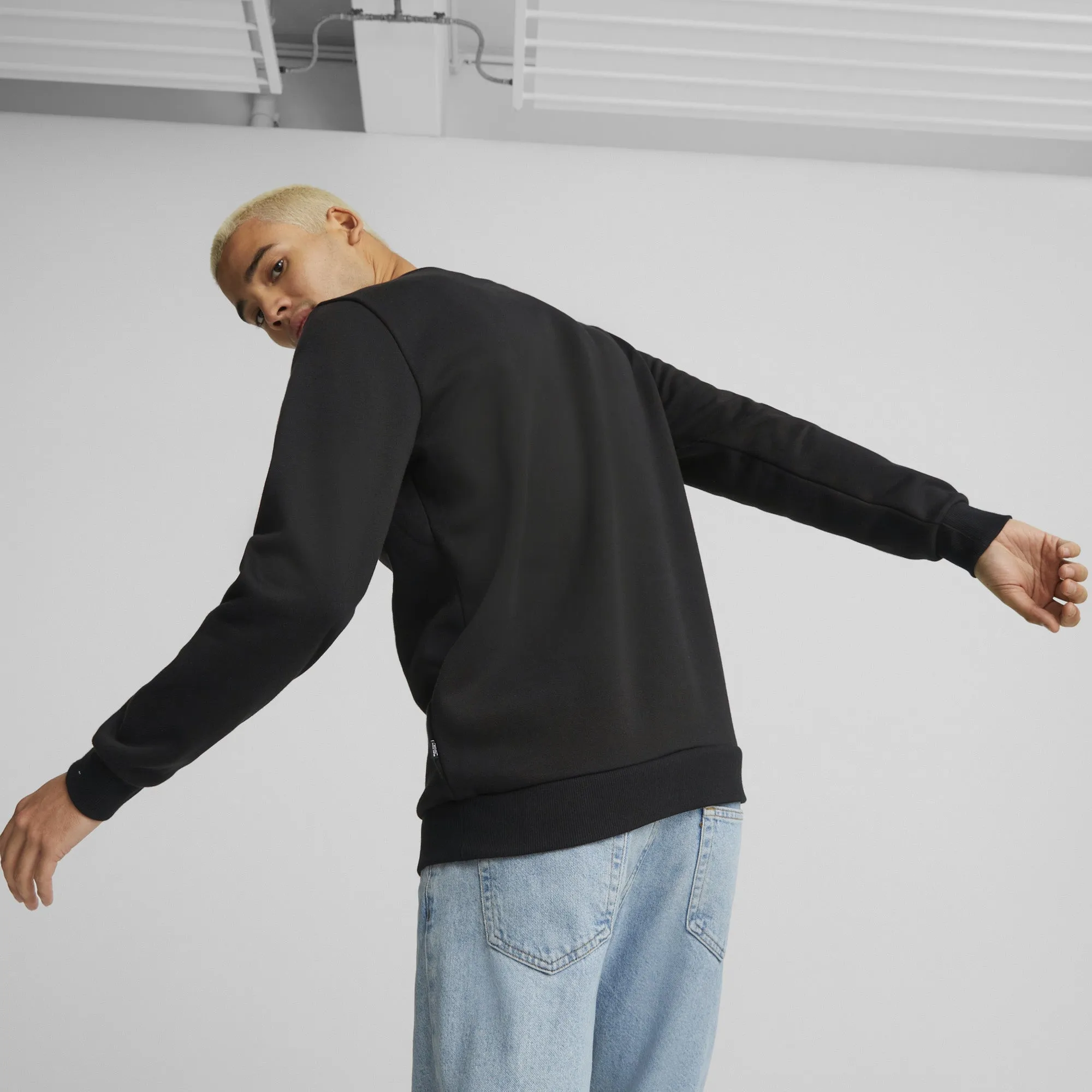Essentials  2 Coloured Big Logo Fleece Crew