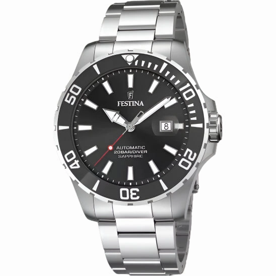 Festina Automatic Black Dial Stainless Steel Strap Watch f20531/4 