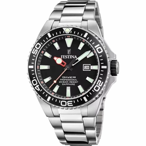 Festina Black Dial Stainless Steel Bracelet Men's Watch F20663/3 
