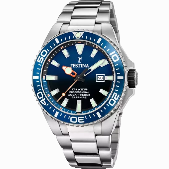 Festina Blue Dial Stainless Steel 316L Men's Watch F20663/1 