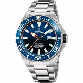 Festina Blue Dial Stainless Steel 316L Men's Watch F20663/1 