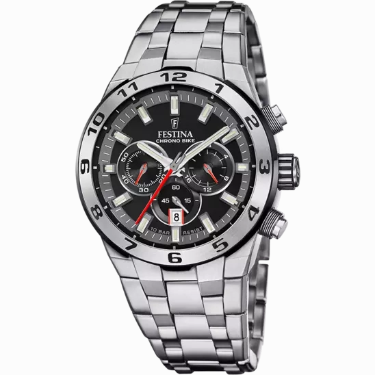 Festina Chrono Bike Black Dial Stainless Steel Strap Men's Watch F20670/6 