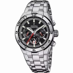 Festina Chrono Bike Black Dial Stainless Steel Strap Men's Watch F20670/6 