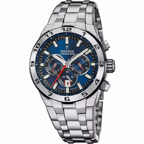 Festina Chrono Bike Blue Dial Stainless Steel Strap Men's Watch F20670/1 