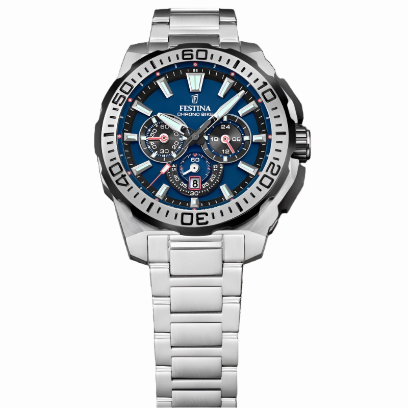 Festina Chrono Bike Blue Dial Stainless Steel Strap Watch f20724/2