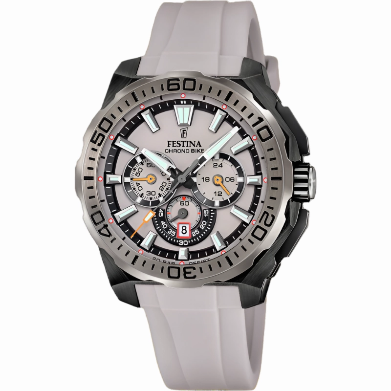 Festina Chrono Bike Grey Rubber Strap Watch f20726/1 