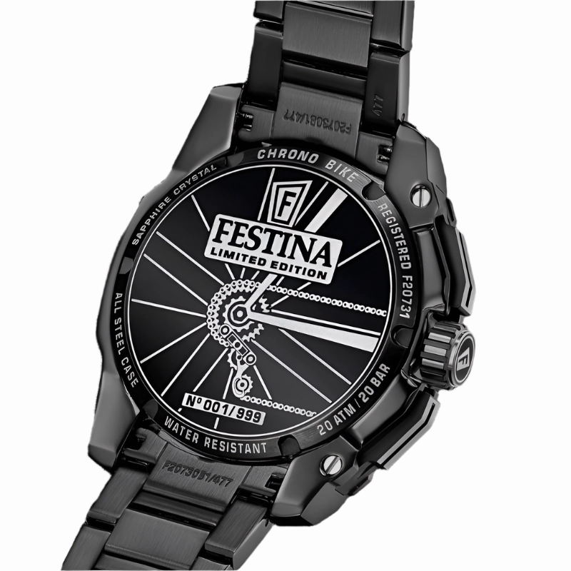 Festina Chrono Bike Limited Edition Black Stainless Steel Band Watch f20731/2