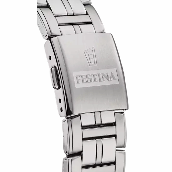 Festina Men's Elegance F20445/2 Multifunctional Blue Dial Watch with Stainless Steel Strap
