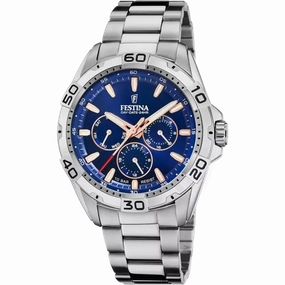 Festina Men's Elegance Stainless Steel Watch with Blue Dial F20623/2 