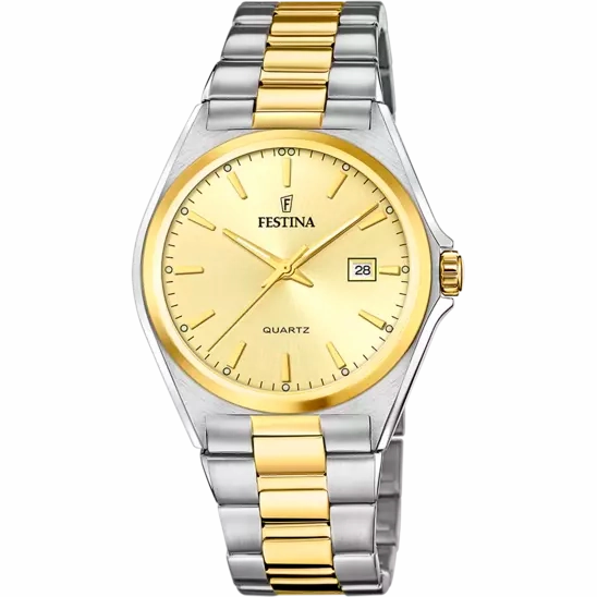 Festina Men's Elegance Stainless Steel Watch with Champagne Dial F20554/3 