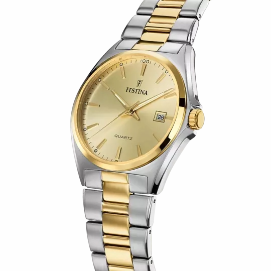 Festina Men's Elegance Stainless Steel Watch with Champagne Dial F20554/3