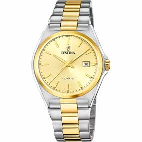Festina Men's Elegance Stainless Steel Watch with Champagne Dial F20554/3 