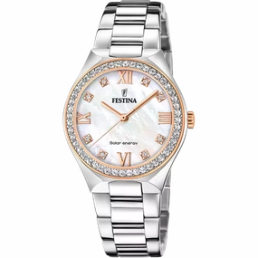 Festina Solar Energy Cream Dial Stainless Steel 316L Women's Watch F20658/1 