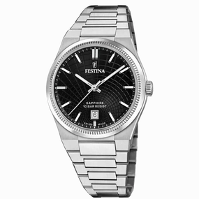 Festina Swiss Made Black Dial Stainless Steel Bracelet Men's Watch F20051/6 