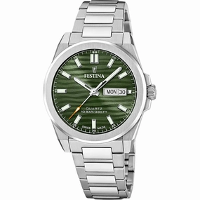 Festina Swiss Made Green Dial Stainless Steel Watch f20073/4 