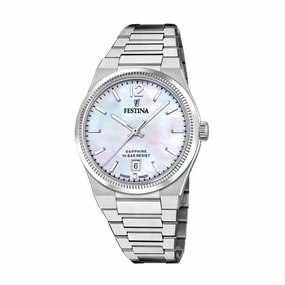Festina Swiss Made Mother of Pearl Dial Stainless Steel Bracelet Women's Watch F20052/1 