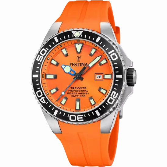 Festina Vibrant Orange Men's Timepiece with Rubber Strap F20664/4 