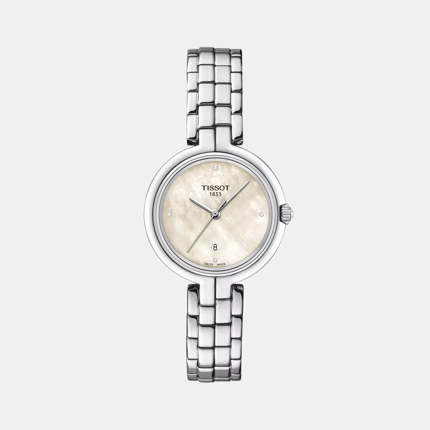 Flamingo T-Lady Women Analog White Mother-Of-Pearl Dial Quartz Stainless Steel Watch T0942101111602 budget    watches    watches classic