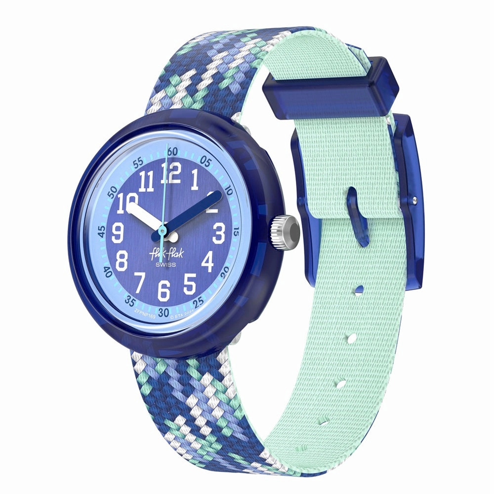 Flik Flak Braid in Blue Kids Watch FPNP169,seiko watches,mens watches,watches designer,watches discount,watches for women,best kids watches,kids watches designer,kids watches for boys,girls kids watches