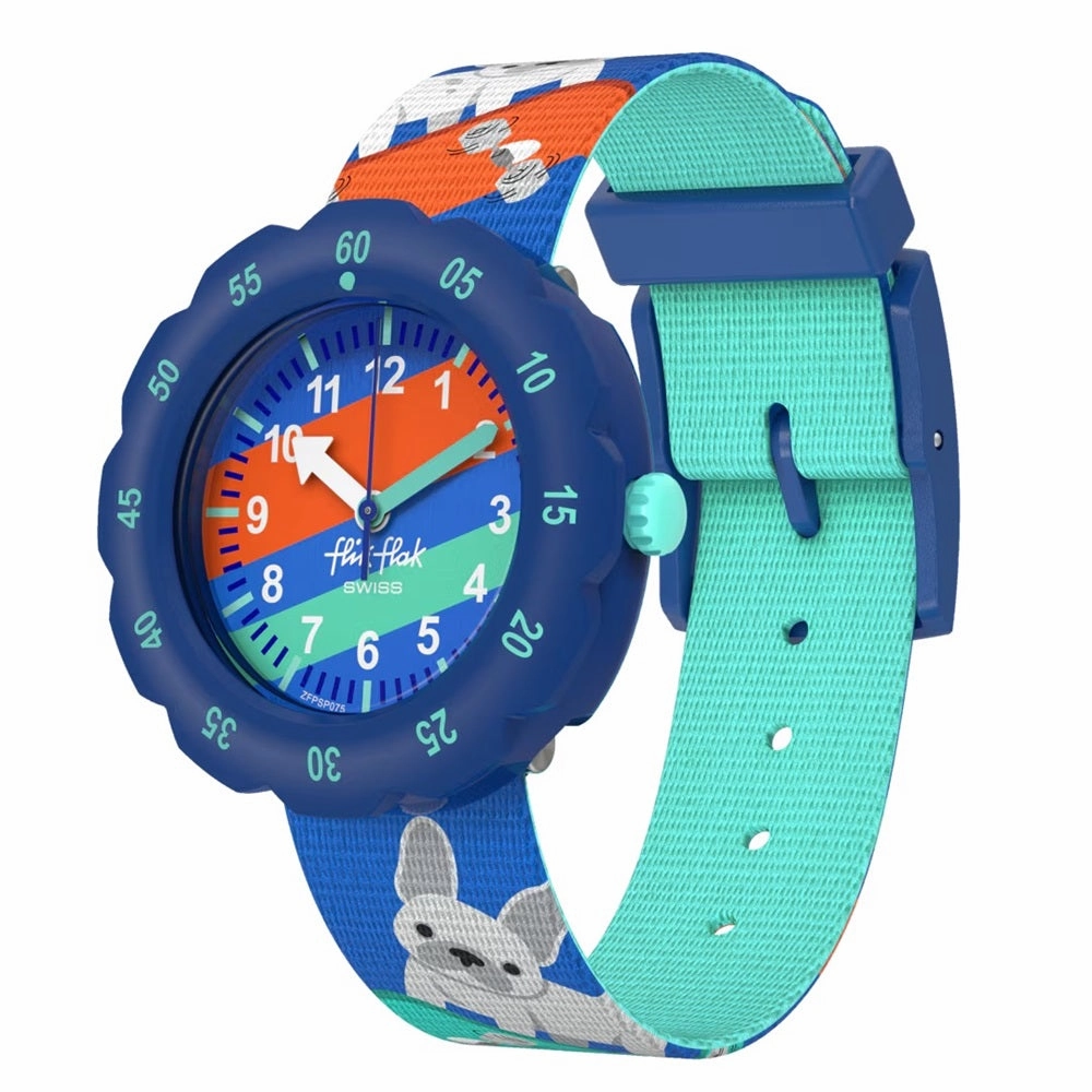 Flik Flak Skating Frenchie Kids Watch FPSP075,seiko watches,mens watches,watches designer,watches discount,watches for women,best kids watches,kids watches designer,kids watches for boys,girls kids watches