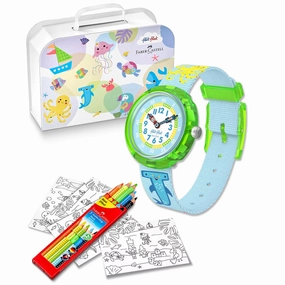 Flik Flak x Faber-Castell Colour in Neon Kids Watch FBNP232 
