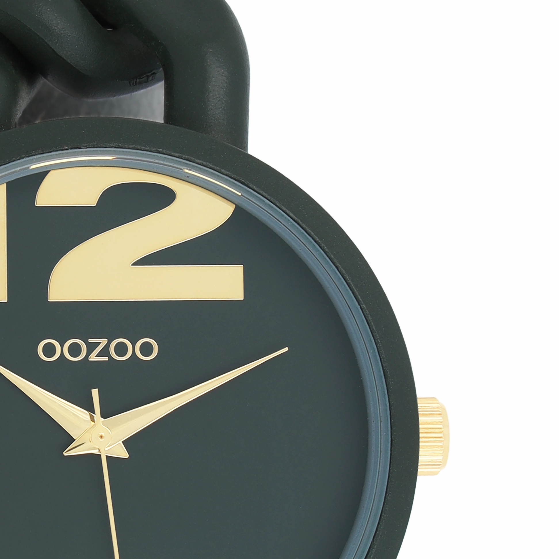 Forest green OOZOO watch with chunky chain bracelet - C11269