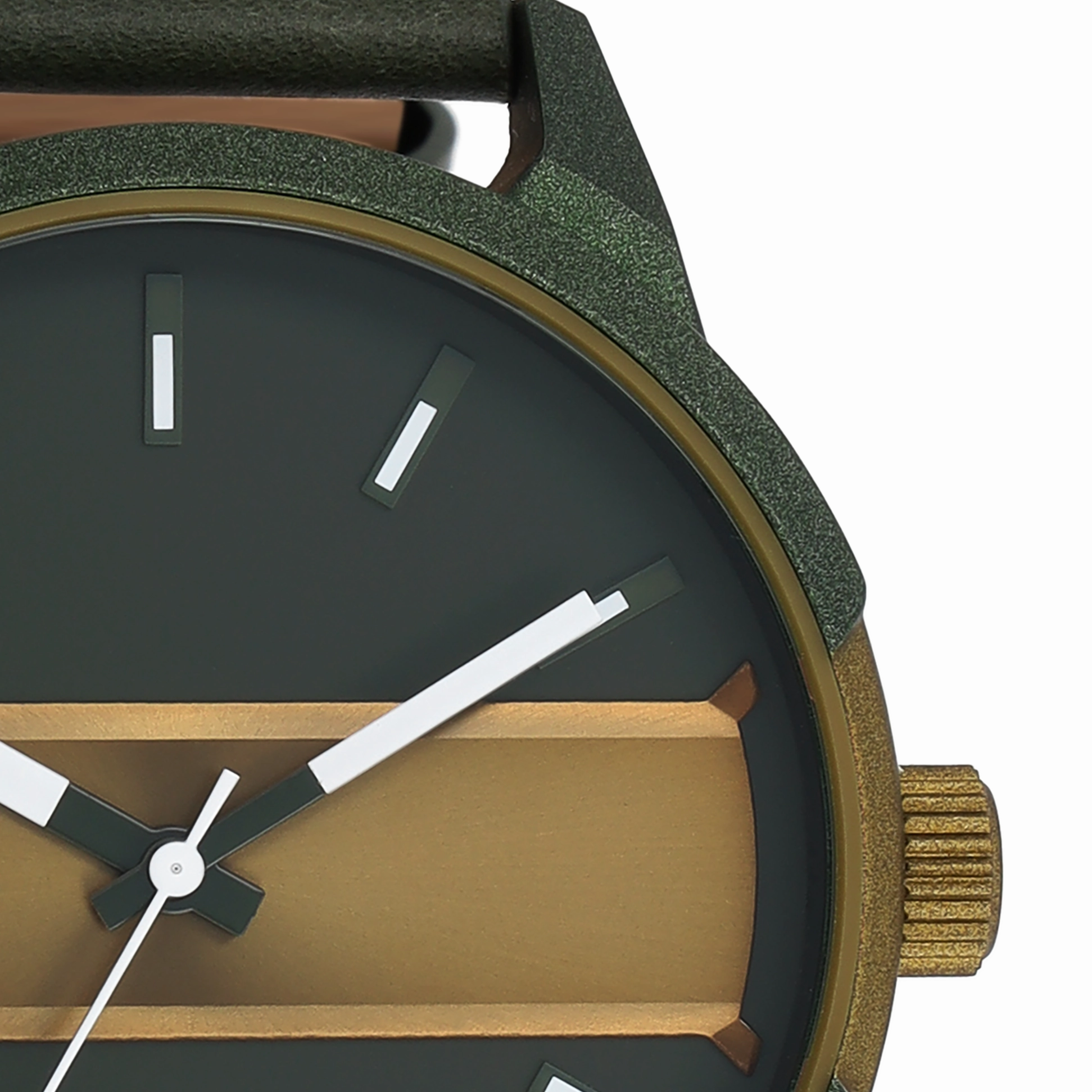 Forest/olive green OOZOO watch with forest green leather strap - C11233