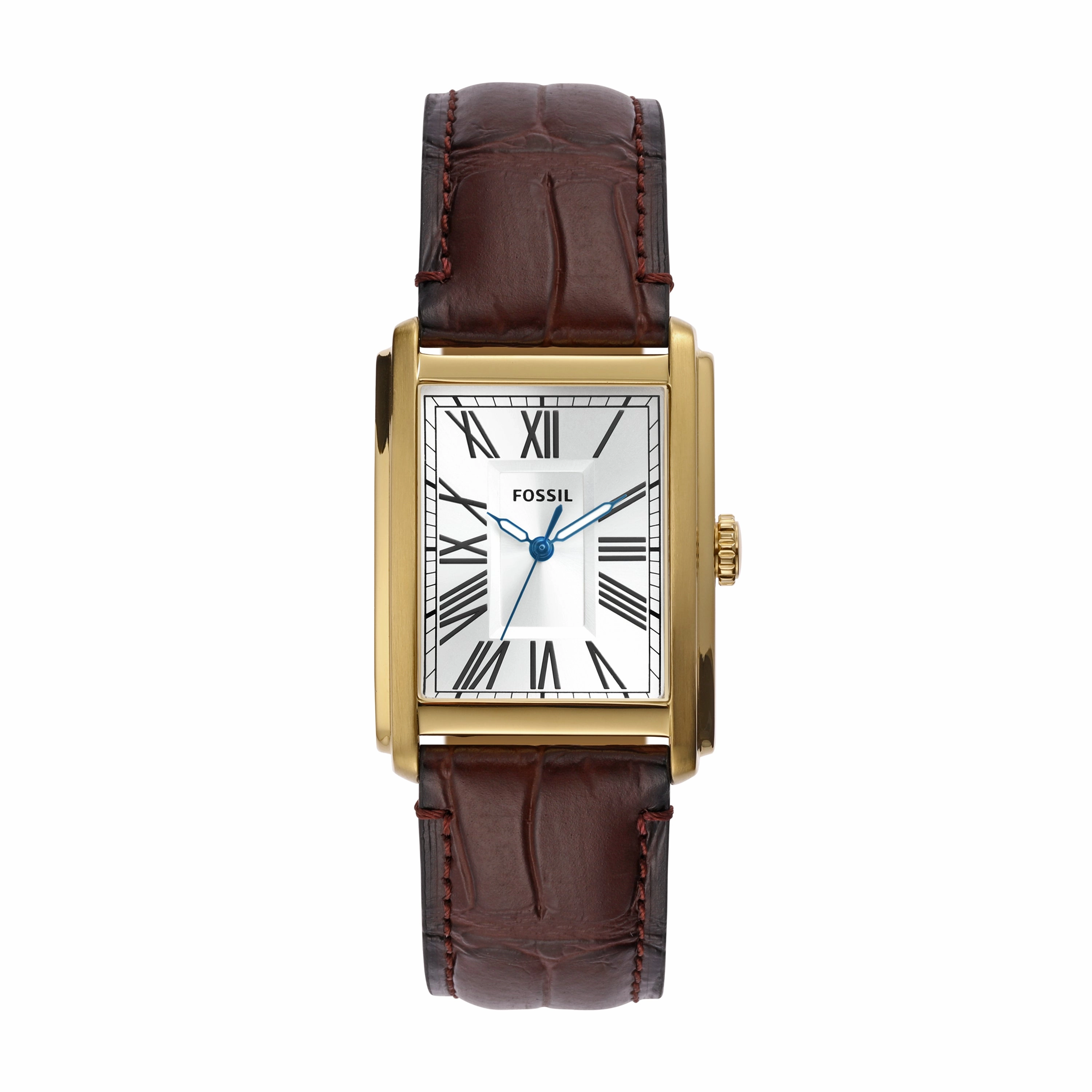 Fossil Carraway Three-Hand Brown Croco Leather Watch FS6011 