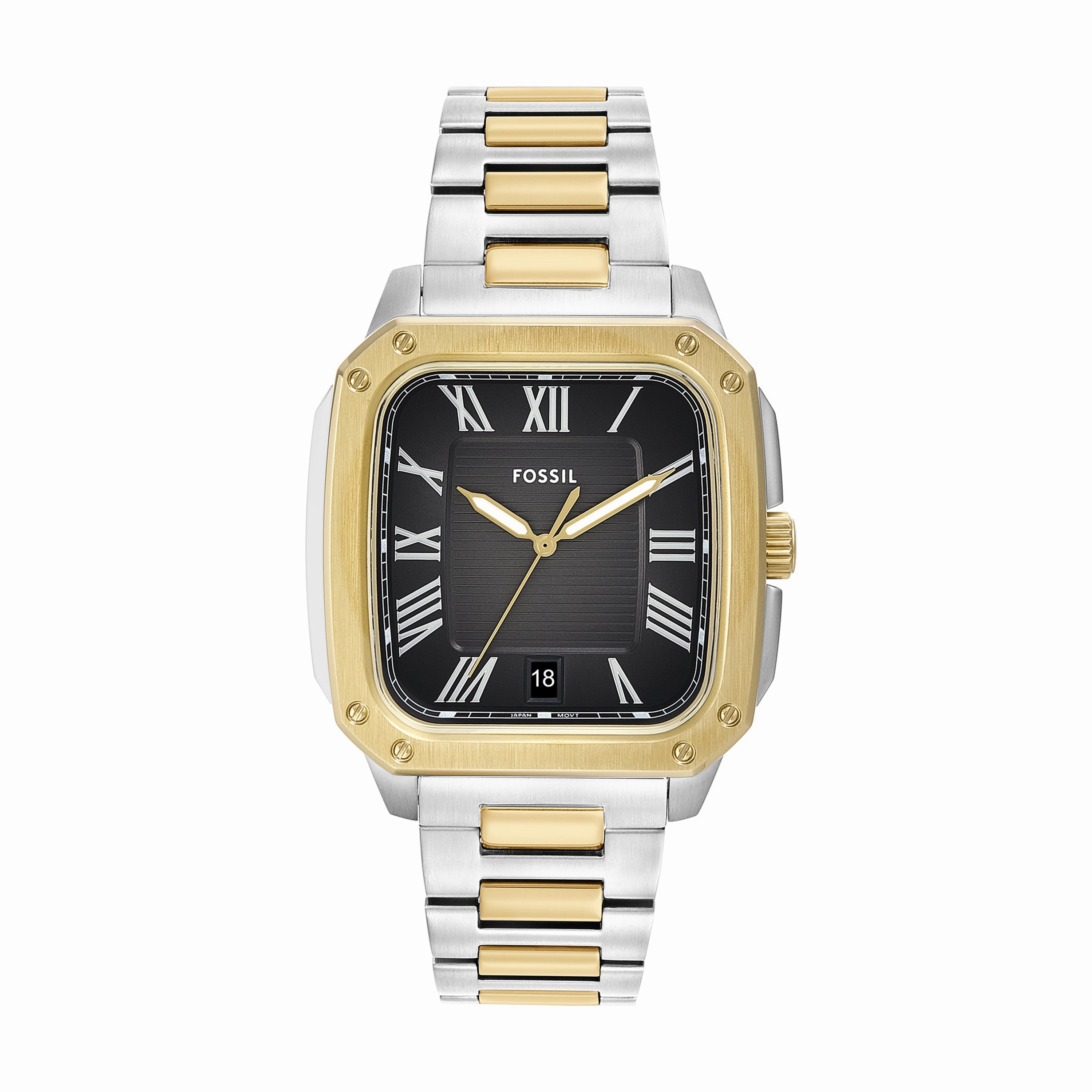 Fossil Crosby Three-Hand Black Dial Stainless Steel Watch FS6123 