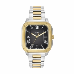 Fossil Crosby Three-Hand Black Dial Stainless Steel Watch FS6123 