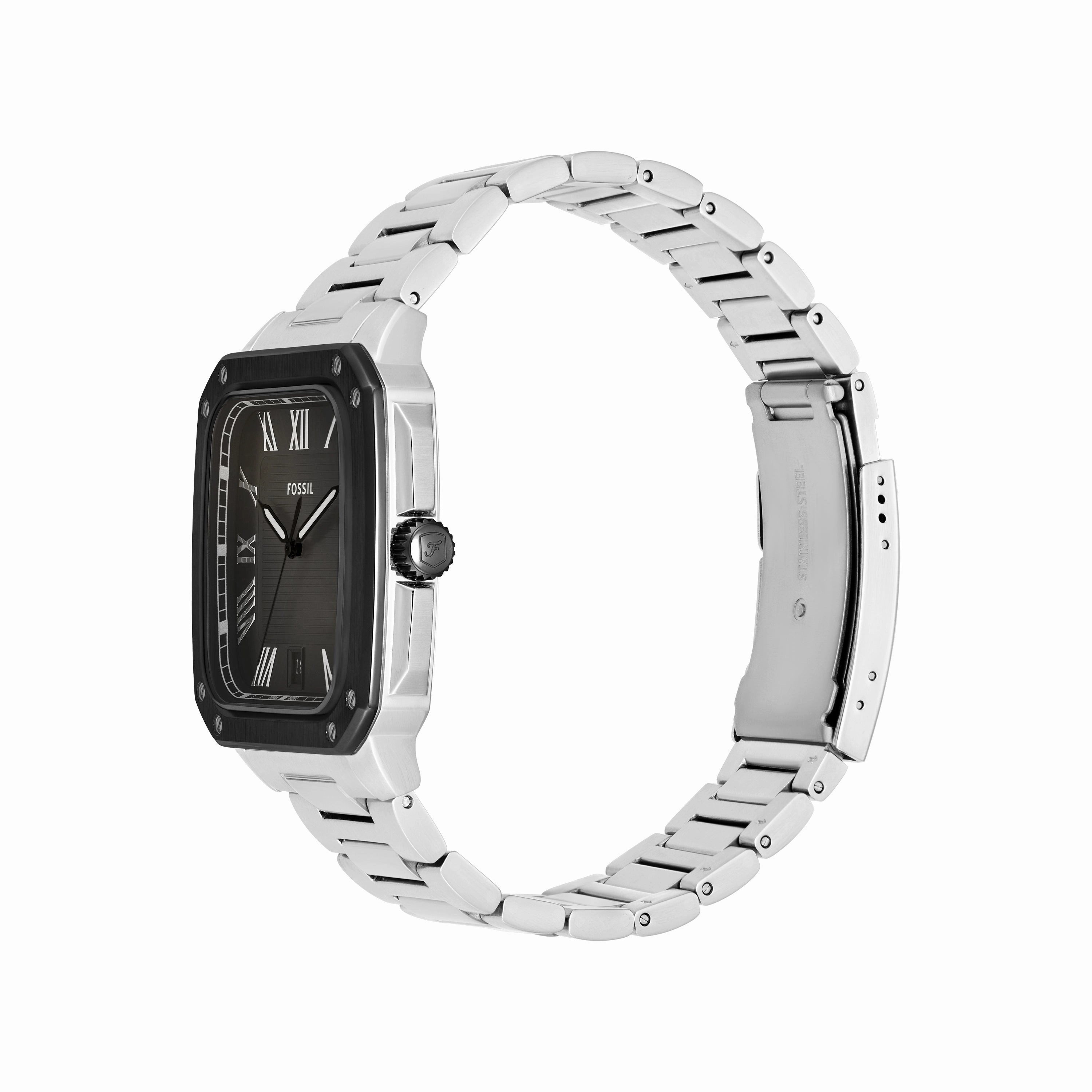 Fossil Crosby Three-Hand Grey Dial Stainless Steel Watch FS6122