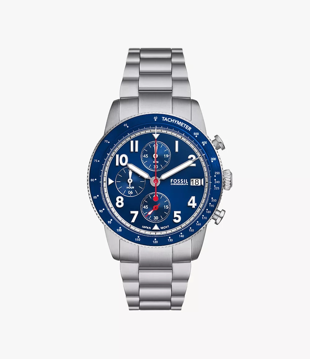 Fossil FS6047 Sport Tourer Stainless Steel Chronograph Watch 