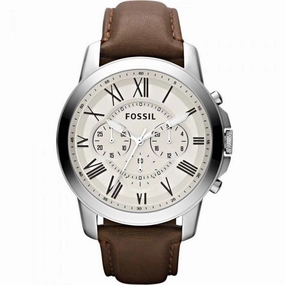 Fossil Grant FS4735 Chronograph Affordable Leather Watch Leather Watch Discount
