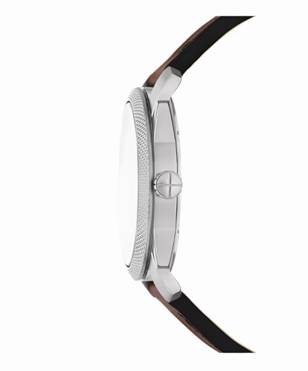 Fossil Machine Brown Leather Strap Green Dial Watch FS6085