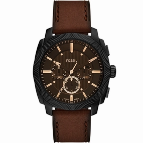 Fossil Machine FS6101 Chronograph Affordable Leather Watch Leather Watch Discount