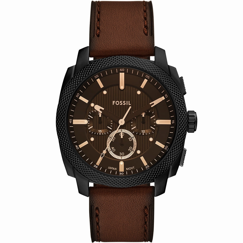 Fossil Machine FS6101 Chronograph Affordable Leather Watch Leather Watch Discount