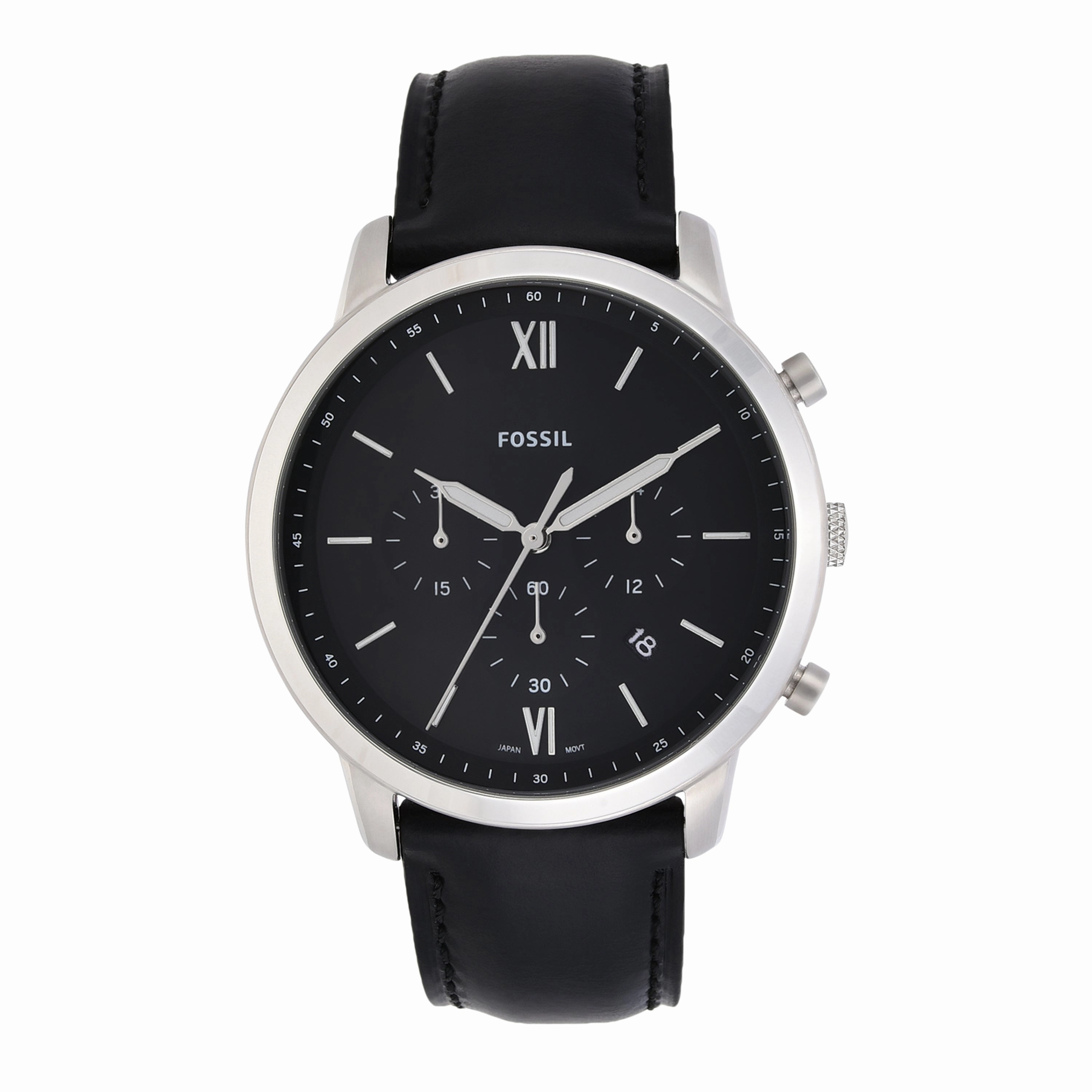 Fossil Neutra Chronograph Black Leather Watch FS5452 