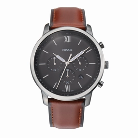 Fossil Neutra Chronograph Grey Dial with Brown Leather Strap Men's Watch FS5512 