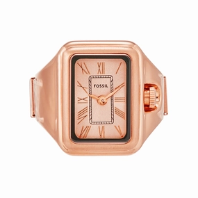Fossil Raquel Elegance in Rose Gold - Stainless Steel Two-Hand Watch Ring ES5345 