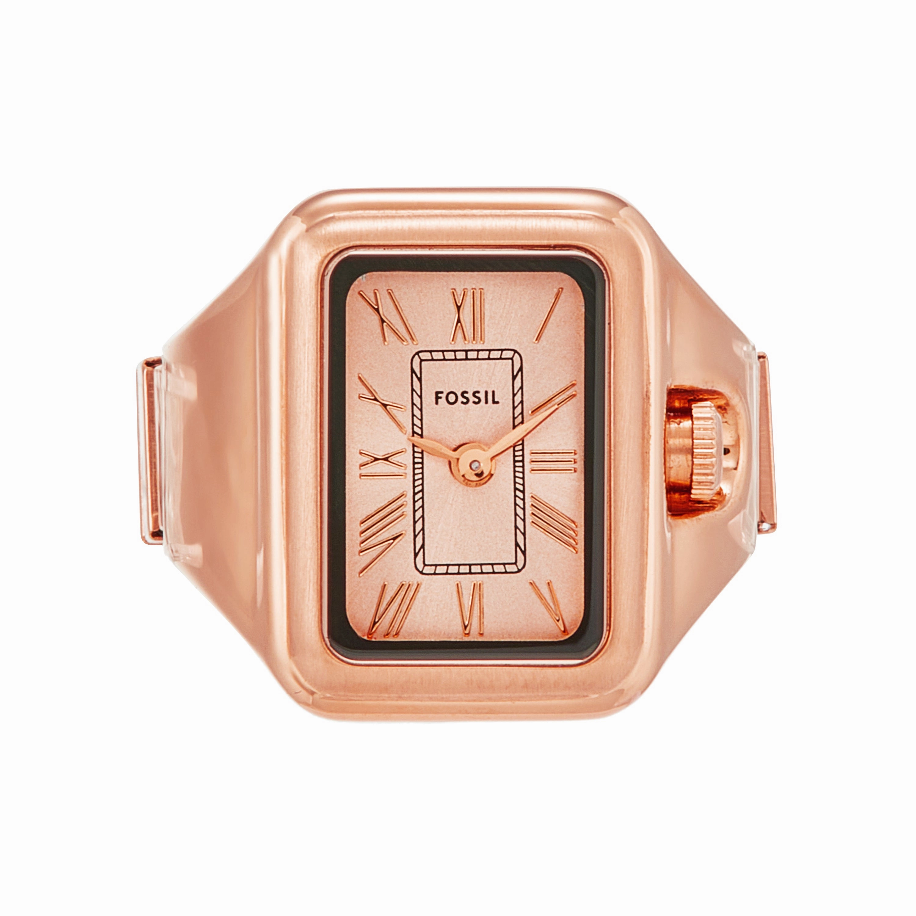 Fossil Raquel Elegance in Rose Gold - Stainless Steel Two-Hand Watch Ring ES5345 