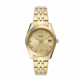 Fossil Scarlette Three-Hand Gold Dial Gold Stainless Steel Watch ES5338 